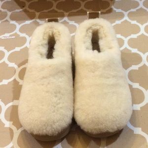 UGG Cream Shearling Slip-On Clog Mules